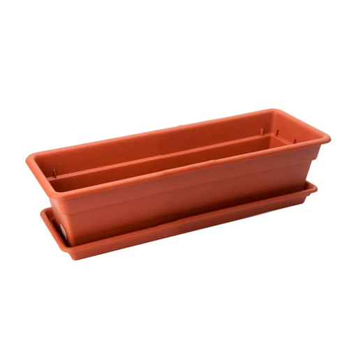 MACETA DURA KOTTA RECTANGULAR # 18 C/ BASE Y SUJETADOR