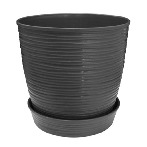 MACETA REDONDA ESTILO PIEDRA Ø25X23 CM