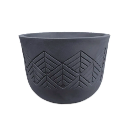 MACETERO RUSTICO REDONDO PLOMO LVRR33E - PLATO LPRD25E