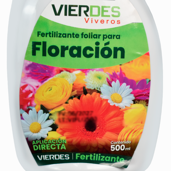 FERTILIZANTE FOLIAR VIERDES PARA FLORACIÓN 500 ML APROX.