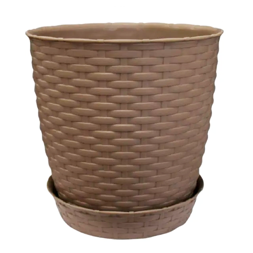 MACETA REDONDA ESTILO RATAN Ø14X13 CM