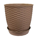 MACETA REDONDA ESTILO RATAN Ø14X13 CM