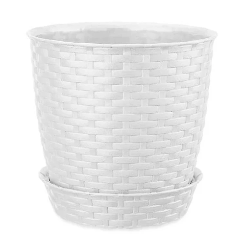 MACETA REDONDA ESTILO RATAN Ø14X13 CM