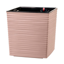 MACETA CUADRADA ESTILO PIEDRA 19X19X19 CM C/ SISTEMA DE RIEGO