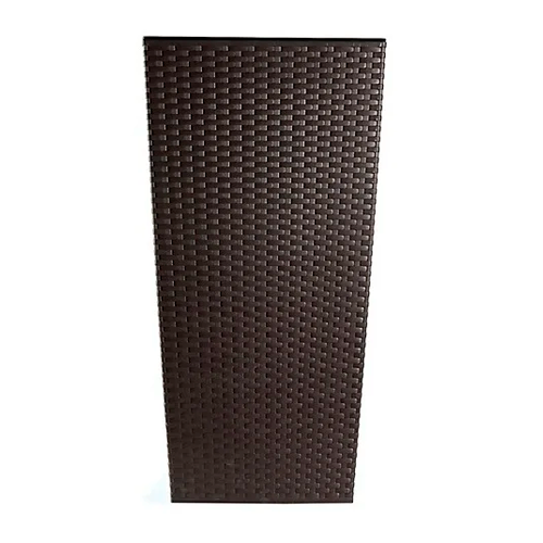 MACETA CUADRADA ESTILO RATÁN 40X40X76 CM C/ SISTEMA DE RIEGO