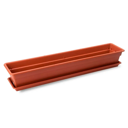 MACETA DURA KOTTA RECTANGULAR # 30 C/ BASE Y SUJETADOR